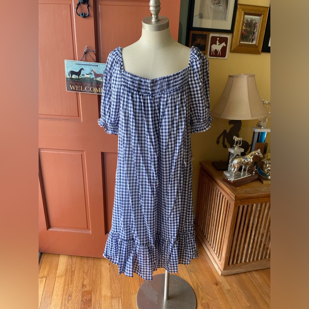 draper james RSVP kohls blue gingham check dress